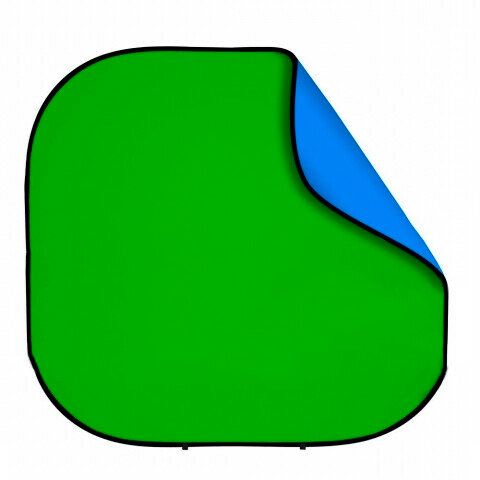Фон 2в1 складной на каркасе 240х240 см синий-зеленый хромакей Fotokvant BG-2424 Blue Green