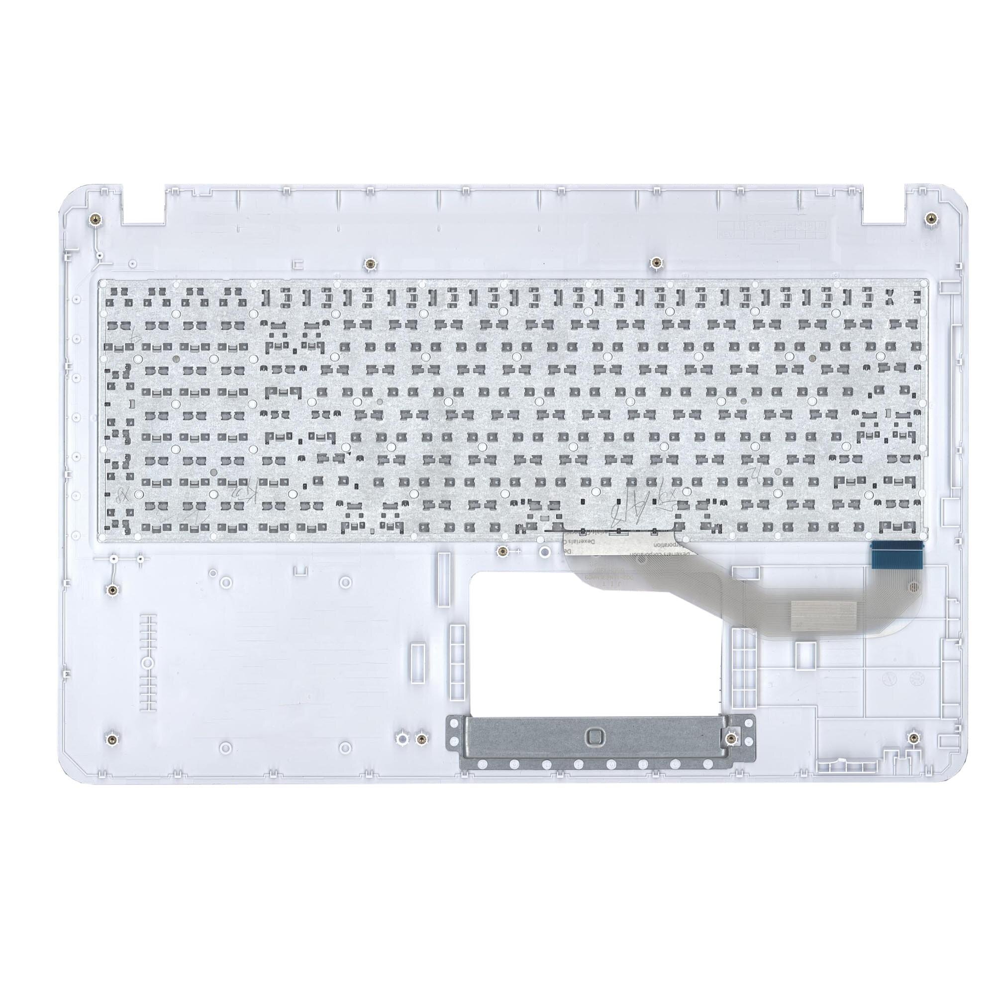 Клавиатура (топ-панель) для ноутбука Asus X540 белая с голубым топкейсом