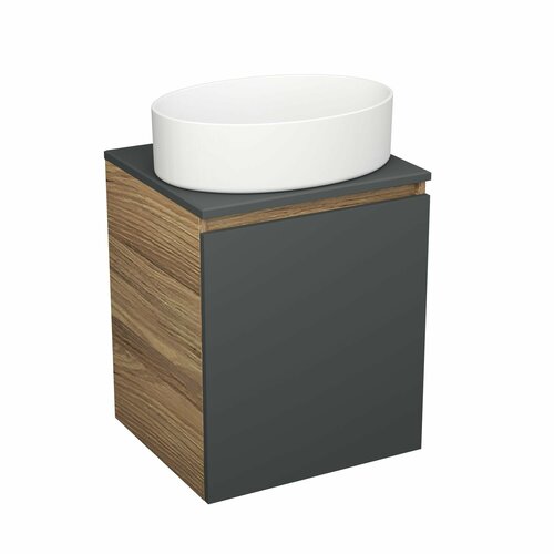 Тумба Bau Dream Blackwood 50 графит, раковина BAU Nimb 50х36