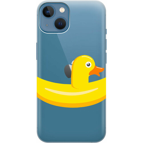 Силиконовый чехол на Apple iPhone 13 / Эпл Айфон 13 с рисунком Duck Swim Ring силиконовый чехол на apple iphone 13 эпл айфон 13 с рисунком duck swim ring