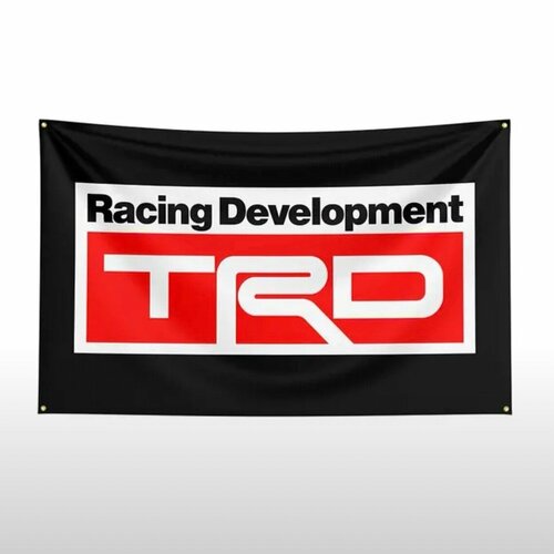 Флаг плакат баннер JDM TRD Toyota Тойота вставка накладка надпись trd в решетку радиатора trd для toyota fortuner 2017