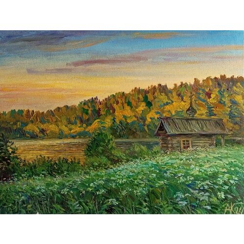 Авторская картина Церквушка 30х40 холстмасло ручная работа без рамы 8000₽