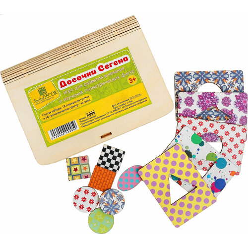 Развивающая игра Smile Decor Доски Сегена с узором, досочки цветные, 18 дощечек досочки сегена с узорами