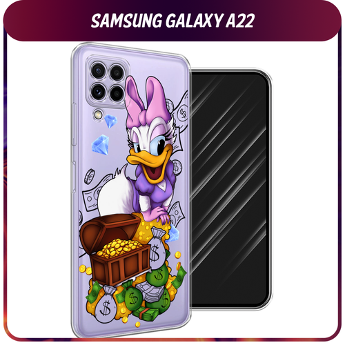 Силиконовый чехол на Samsung Galaxy A22 / Самсунг Галакси А22 Rich Daisy Duck, прозрачный