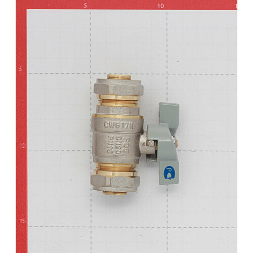 Кран шаровой латунный 20 обж(ц) для металлопластиковых труб бабочка прямой кран шаровой латунный 20 обж ц х 3 4 нр ш для металлопластиковых труб бабочка прямой 2 шт