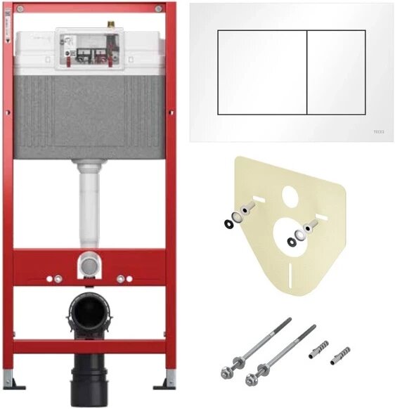 Инсталляция для унитаза Tece TECEnow + TECEbase 2.0 9400413 с кнопкой смыва, белый