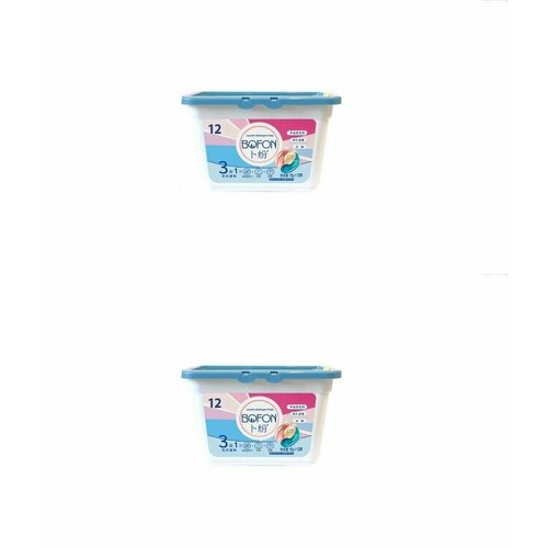 BOFON Капсулы для стирки 3в1, трёхкамерные, в пакете, 12 шт, 2 уп