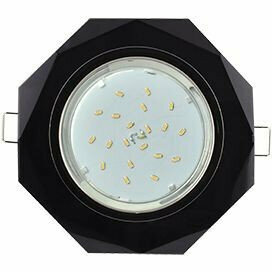 Комплект 10 шт. светодиодный светильник Ecola GX53 H4 5312 Стекло 8-угольник хром-черный 38x133 FP538AECH