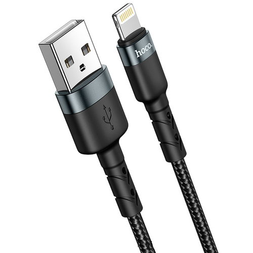 Usb Кабель-зарядка Lightning Hoco DU46 2.4A 2м черный кабель usb hoco x4 zinc для lightning 2 4а длина 1 2м белый