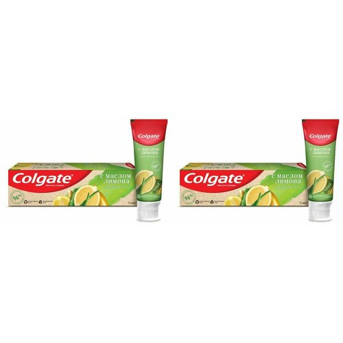 Colgate Зубная паста Naturals Освежающая чистота с Маслом Лимона и натуральными ингредиентами, 75 мл, 2 шт