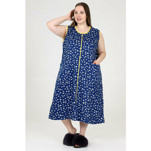 фото Халат zoya, размер 76, желтый, синий