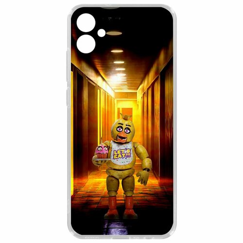 Чехол-накладка Krutoff Clear Case фнаф - Чика для Samsung Galaxy M04 (M045) чехол накладка krutoff soft case фнаф fnaf эндо 01 для samsung galaxy m04 m045 черный