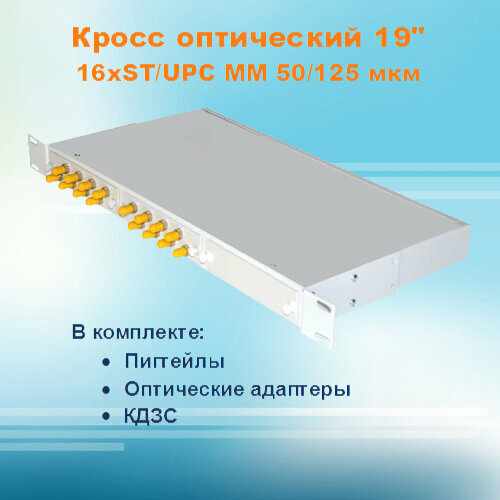 Кросс оптический стоечный СКРУ-1U19-A16/24-ST-MM50 (укомплектованный)