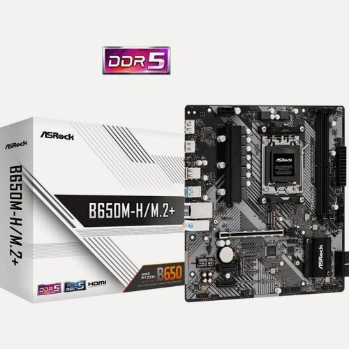 Изображение товара Материнская плата Asrock B650M-H/M.2+ (AM5, mATX)