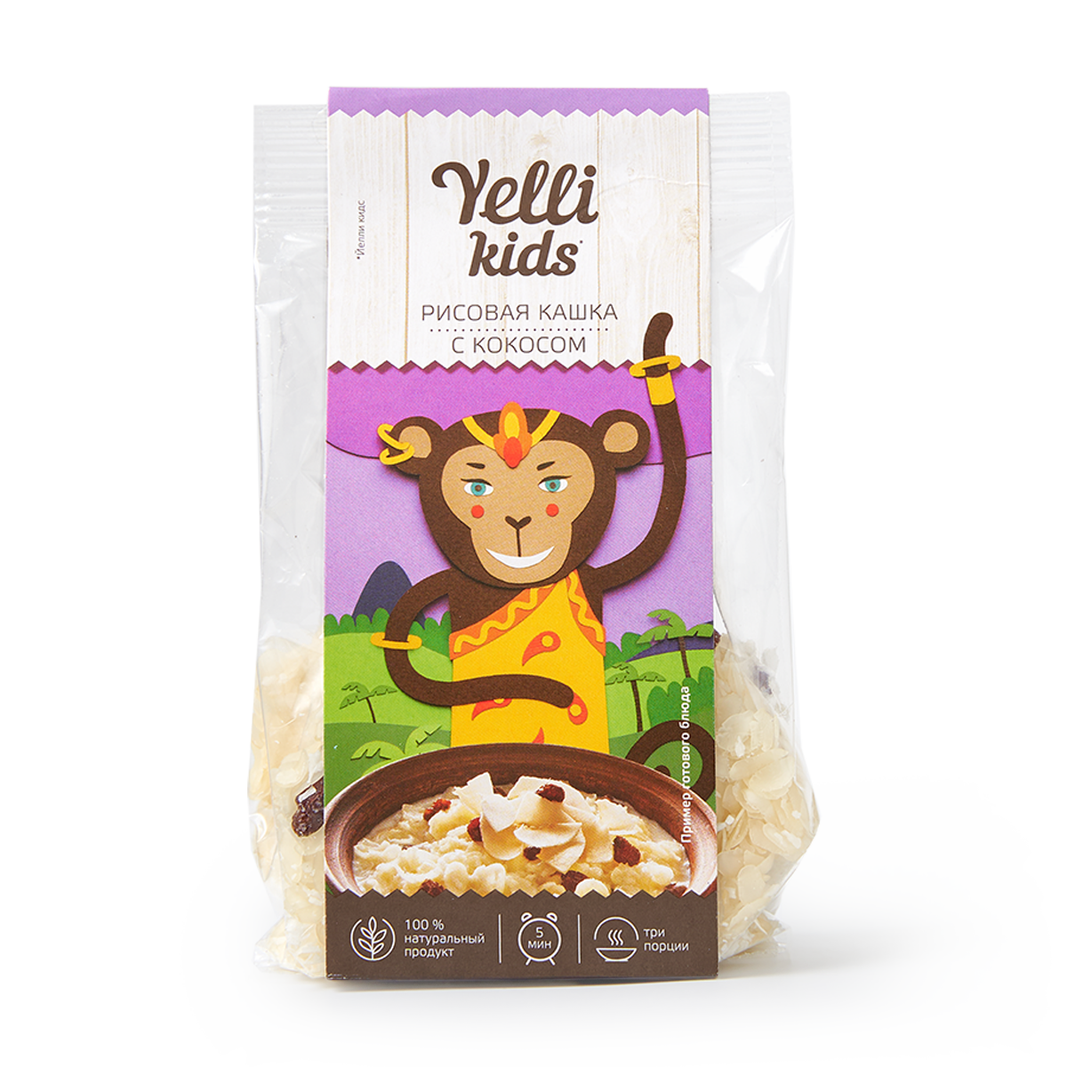 Кашка Yelli Kids рисовая с кокосом, 100 г - фото №11