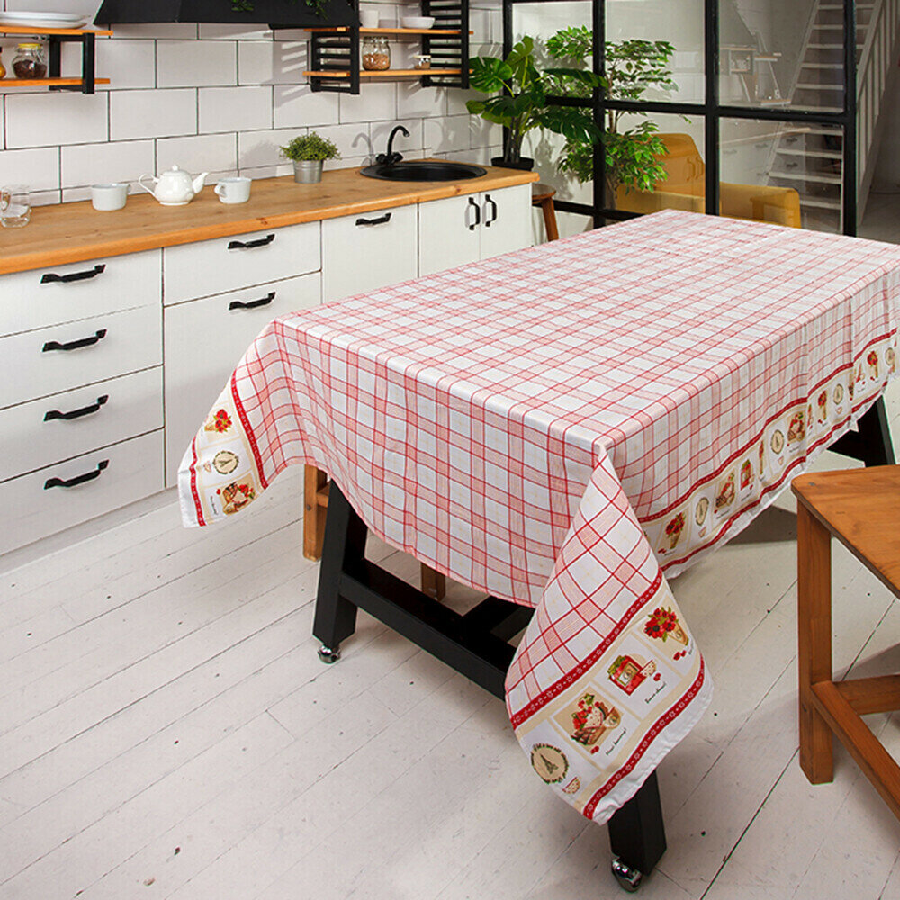 Скатерть из Италии на стол 140х180 Servalli  50% хлопок 50% полиэстер / Прямоугольная скатерть на стол