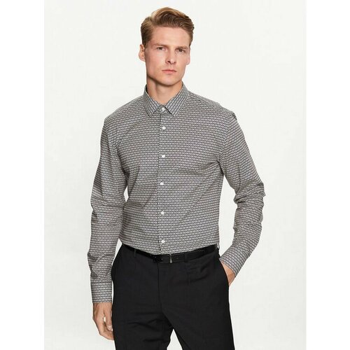 Рубашка BOSS, размер 39 [KOLNIERZYK], серый рубашка h