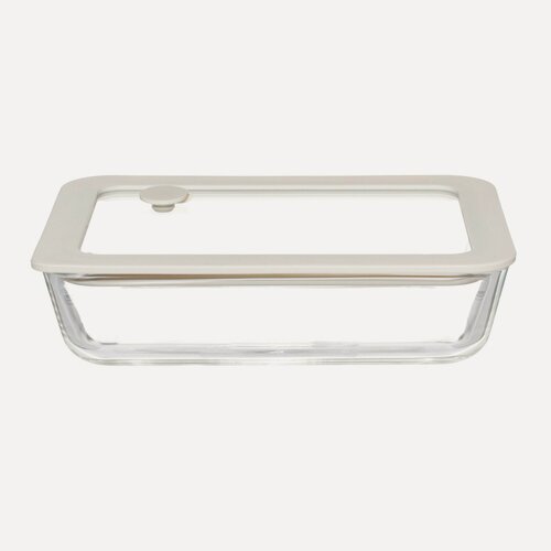 Изображение товара Контейнер, 700 мл, с клапаном, стекло Т/силикон, прямоугольный, бежевый, Verre