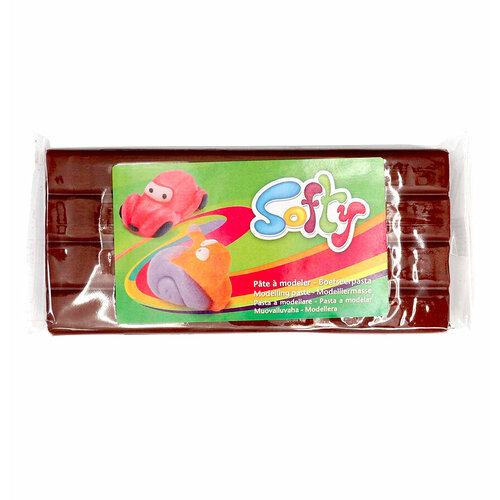 Пластилин SOFTY на восковой основе Коричневый 05 кг 556₽