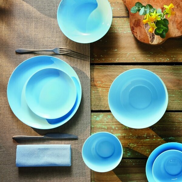 Тарелка Luminarc обеденная дивали лайт БЛЮ 25см, опаловое стекло — фото 1