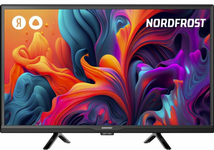 Телевизор NORDFROST Y 2401 HD-R, 24 дюйма, HD, Smart TV, голосовое управление Алиса, Wi-Fi, черный