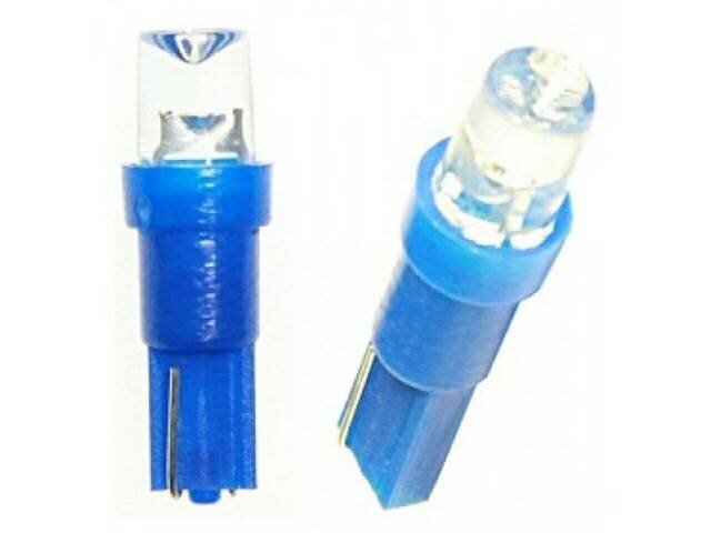 Светодиод T5-01 (1LED) W1,2W Base: W2,0 х4,6d CONE BLUE 12 V (конус синий) 900278