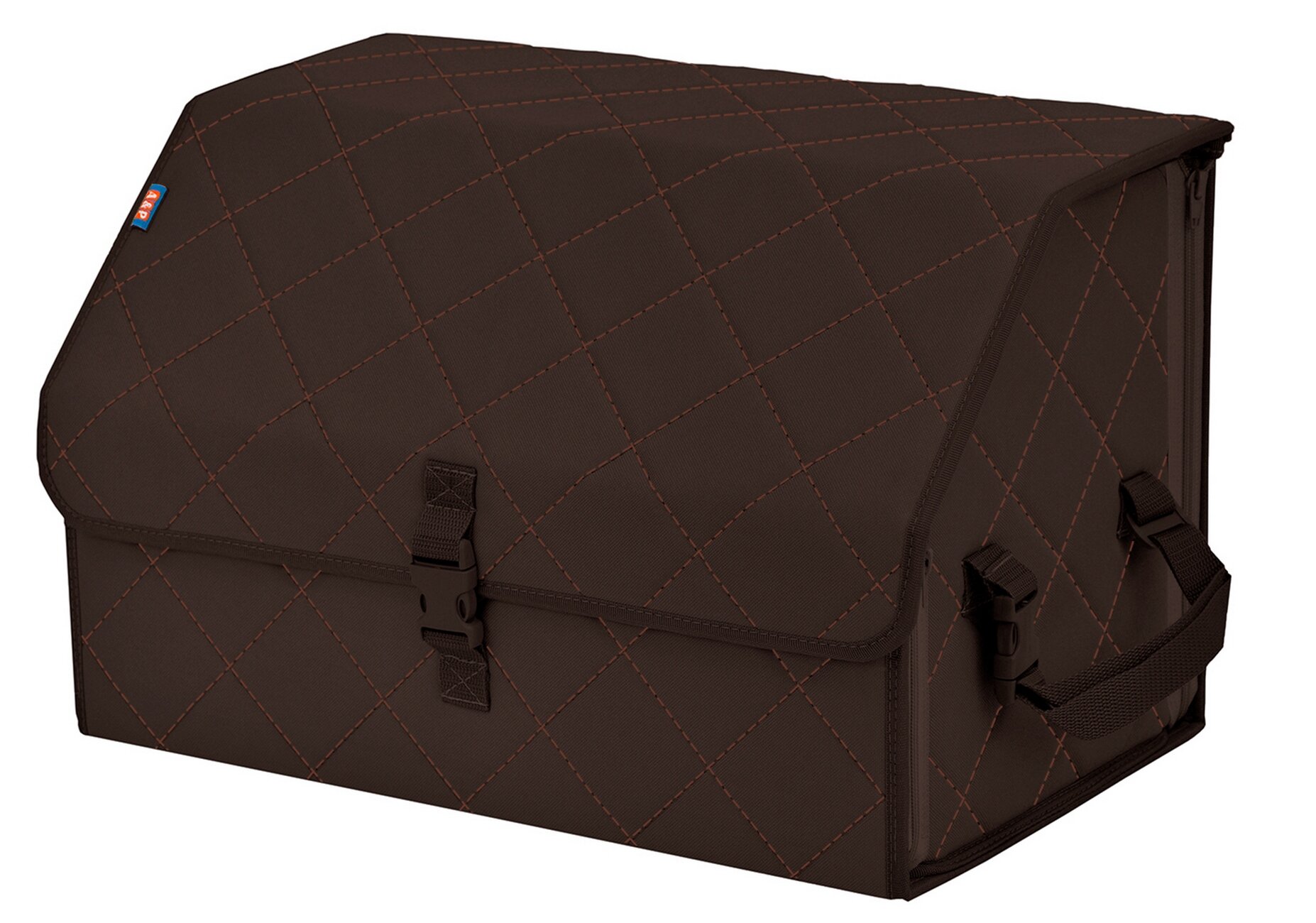 Органайзер-саквояж в багажник "Союз" (размер L). Цвет: коричневый с коричневой прострочкой Ромб.