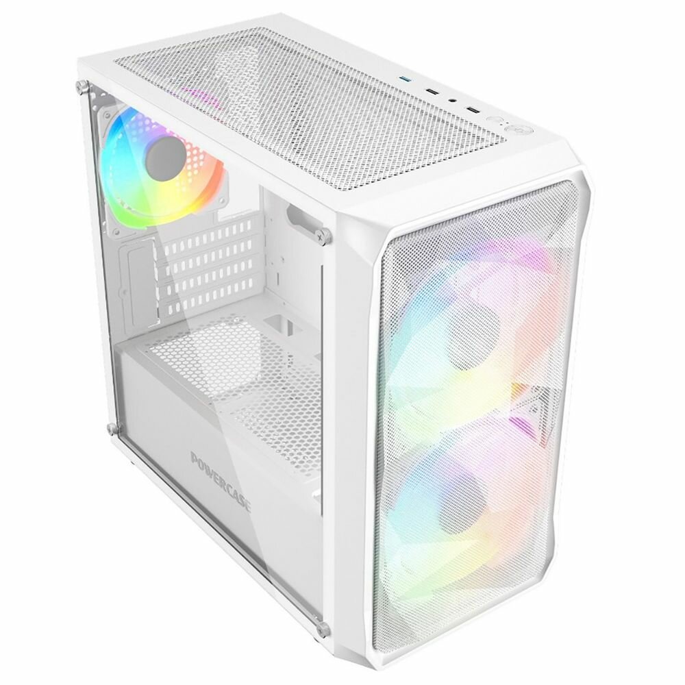 Корпус компьютерный Powercase Mistral Micro A3B ARGB mATX CMMAW-A3 White