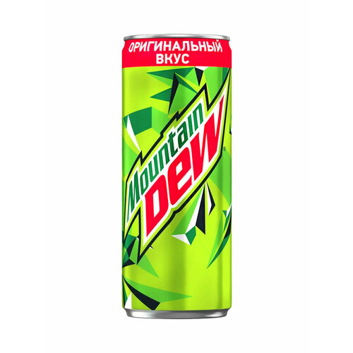 Газированный напиток "Mountain Dew" 0,33 литра, 24 штуки в банке, вкус цитрус