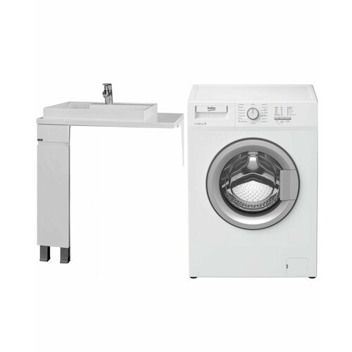 Стиральная машина Beko WRS 54P1 BSW и раковина над стиральной машиной Юпитер 80L