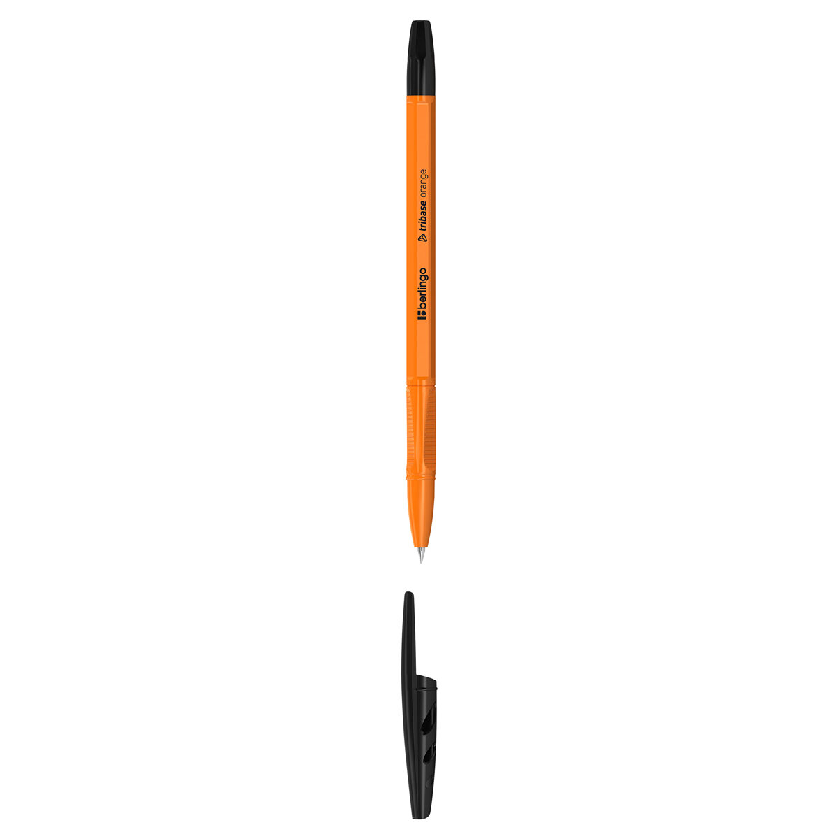 Ручка шариковая Berlingo "Tribase Orange" черная, 0,7мм, 50 штук