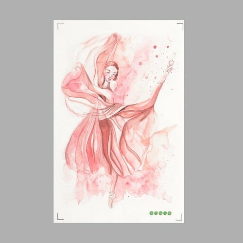 Наклейка пластик интерьерная цветная Балерина в розовом 30х45 см 460₽