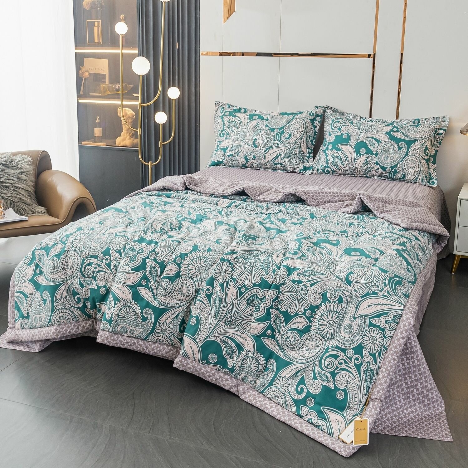 VIVA - HOME TEXTILE Комплект Сатин с Одеялом 100% хлопок