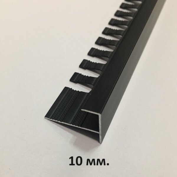 F-образный профиль 10мм. Чёрный мат 2.7м.