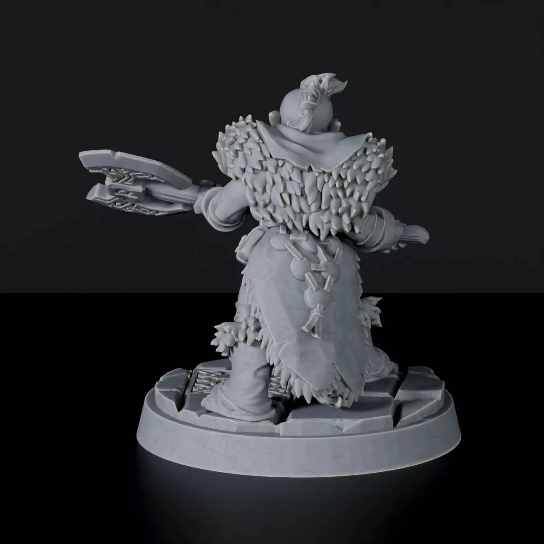 Миниатюра D&D 'Хафлинг варвар с секирой' масштаб 32 мм (DnD, Dungeons & Dragons, ДнД, Подземелья и Драконы, Pathfinder) — фото 1