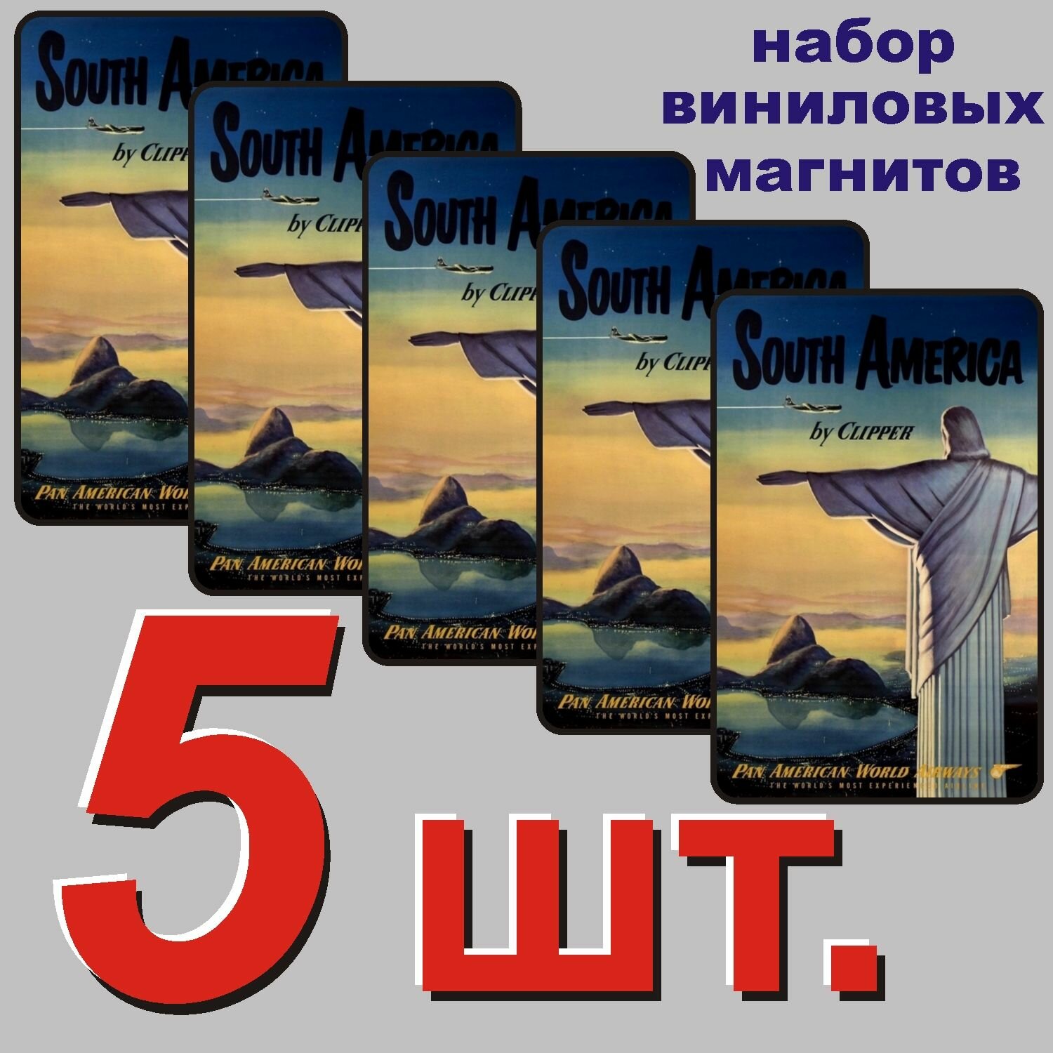 Магнит на холодильник "Бразилия" 5 шт.