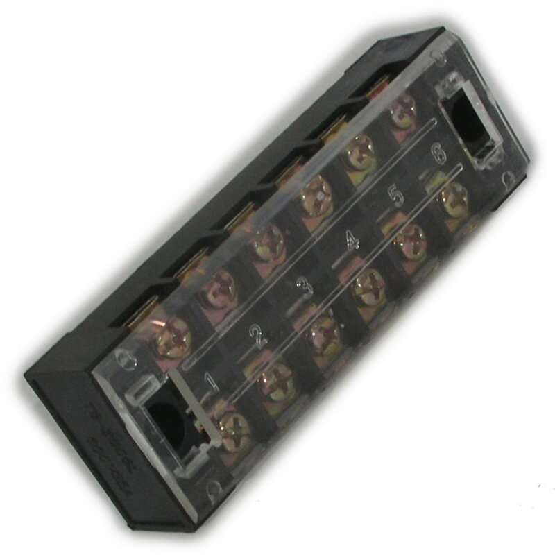 фото Клеммная колодка винтовая с крышкой, 12 контактов, М4, 35 А, 600 В, 8 AWG, 10 мм2