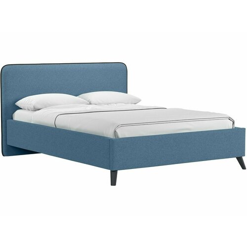 Миа кровать 140 Bravo blue светло-синий кант Лайт 10 Велюр коричневый 55229₽