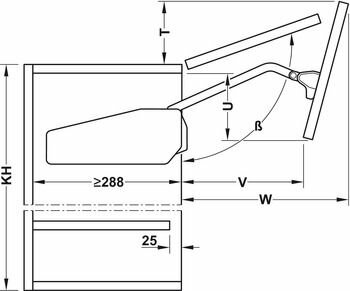 Комплект подъёмного механизма FREE FOLD для 1 шкафа, белый 770-840 (8,0-15,5кг)