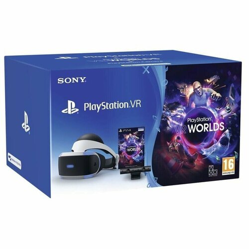 кабель для очков виртуальной реальности sony playstation vr длина 5 метров Sony PlayStation VR (CUH-ZVR2 RUS) + PlayStation Camera + игра VR Worlds