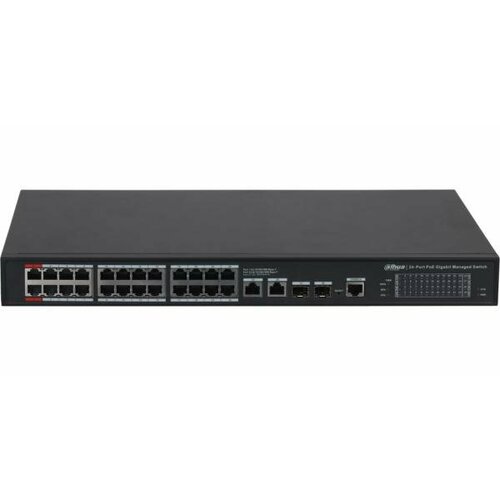 коммутатор axis t8516 poe network switch 5801 692 управляемый гигабитный коммутатор poe 2 sfp rj45 uplink порта и 16 poe портов с общей мощностью DAHUA 24-портовый гигабитный управляемый коммутатор с PoE, уровень L2 Порты: 24 RJ45 10/100/1000Мбит/с; IEEE802.3af/IEEE802.3at/Hi-PoE/IEEE802.3bt, 2