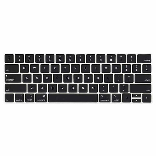 Черная накладка на клавиатуру для Macbook Pro 13/15 2016 – 2019 с Touch Bar, анг. раскладка (US) черная силиконовая накладка на клавиатуру для macbook air pro 13 15 анг раскладка us