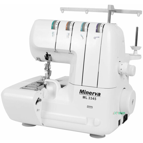 Оверлок Minerva ML 3345 / Оверлок для всех типов тканей / отключаемый нож / шов ролевый / шов Flatlock / 2.3.4 ниточный оверлок