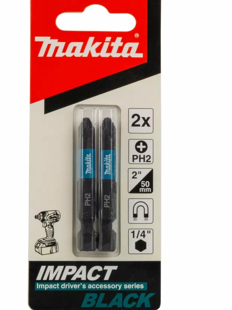 Бита Impact PH2 2 шт 50 мм Е-form Makita B-63725