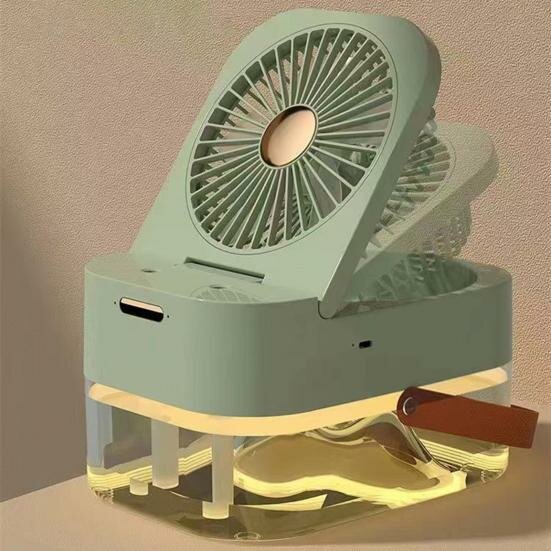 Вентилятор настольный с функцией кондиционера, портативный вентилятор, увлажнитель воздуха 3 в 1, охладитель, аромадиффузор, ночник, зеленый
