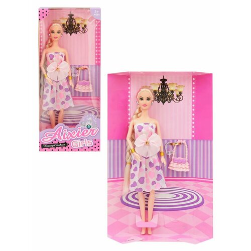Кукла Aixier Girls 30 см аксессуары в белом платье с сердцами AX168-KR6 695₽