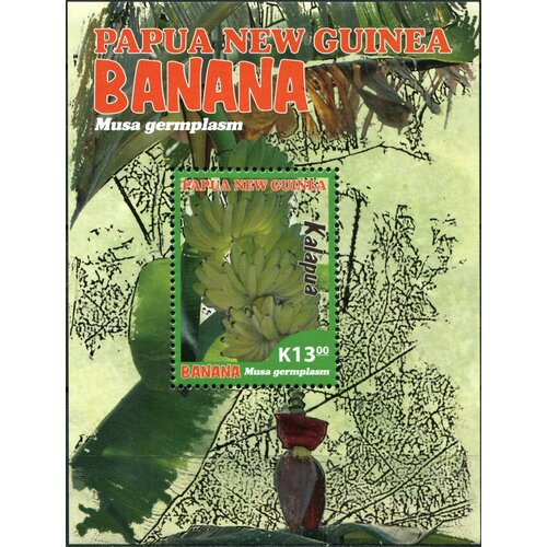 Папуа Новая Гвинея. 2017. Местные виды бананов Папуа Новой Гвинеи (Блок. MNH OG)