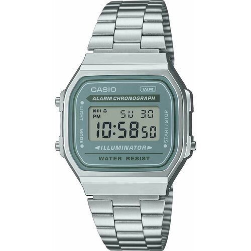 Наручные часы CASIO A168WA-3A, серый, серебряный