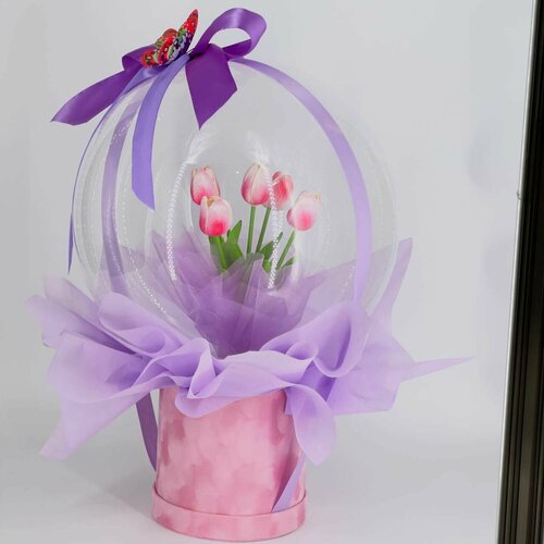 Цветы искусственные интерьерные, букет в шаре