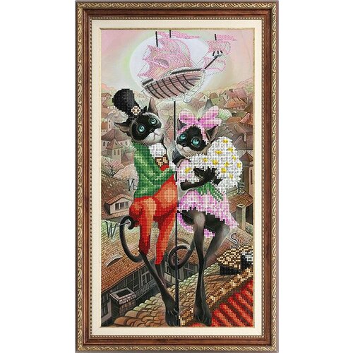 Вышивка бисером Набор Коты на крыше. Я подарю тебе